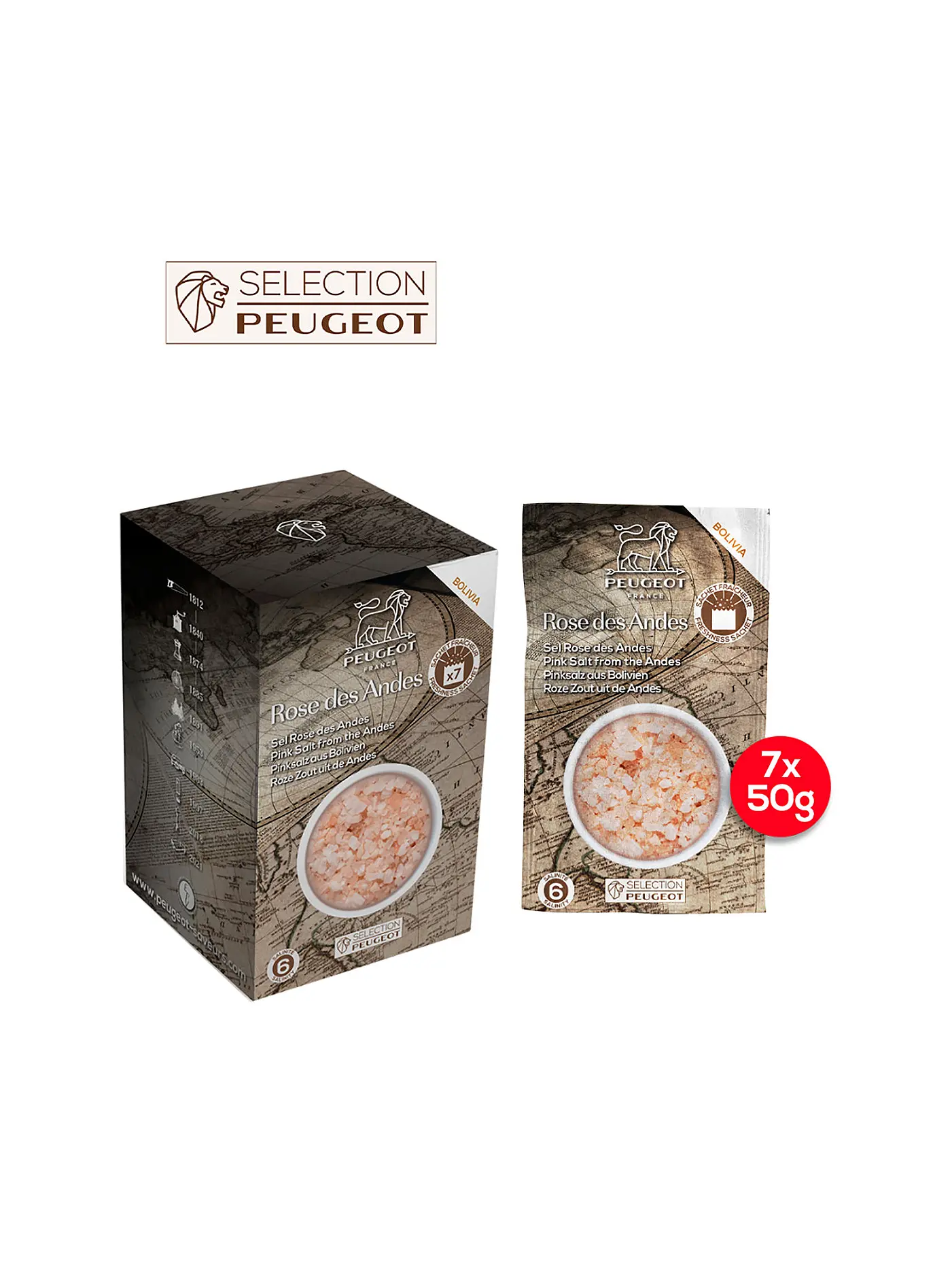 PEUGEOT | Pinksalz 7x50g Bolivien | 